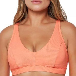 BLEU Rod Beattie Walk the Line Over the Shoulder Bikini Swim Top Coral‎ 36D